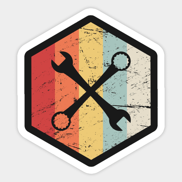 Retro Vintage Mechanic Icon Sticker by MeatMan